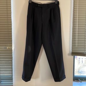 Navy Blue Wool Suit Dress Pants